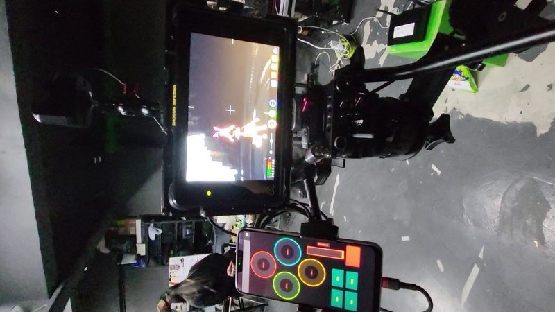 Virtual camera monitor and custom mobile controller on a production rig